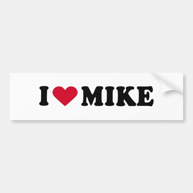 AUTOCOLLANT DE VOITURE J'AIME MIKE (Devant)