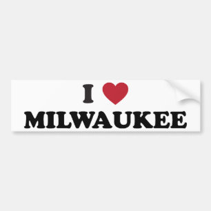Autocollant De Voiture J'aime Milwaukee le Wisconsin