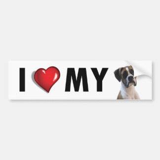 Autocollant De Voiture J'aime mon adhésif pour pare-chocs de chien de