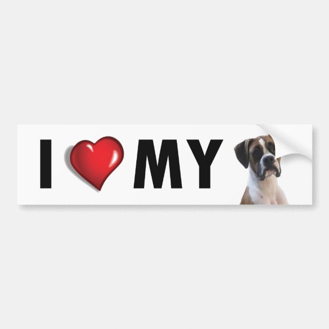 Autocollant De Voiture J'aime mon adhésif pour pare-chocs de chien de (Devant)
