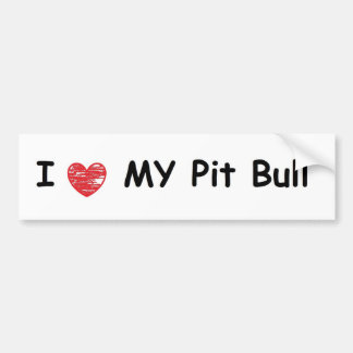 Autocollant De Voiture J'aime mon adhésif pour pare-chocs de pitbull