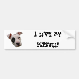 Autocollant De Voiture J'aime mon adhésif pour pare-chocs de pitbull