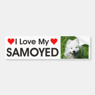 Autocollant De Voiture J'aime mon adhésif pour pare-chocs de Samoyed