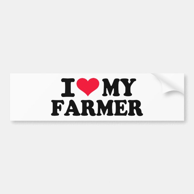 Autocollant De Voiture J'aime mon agriculteur (Devant)
