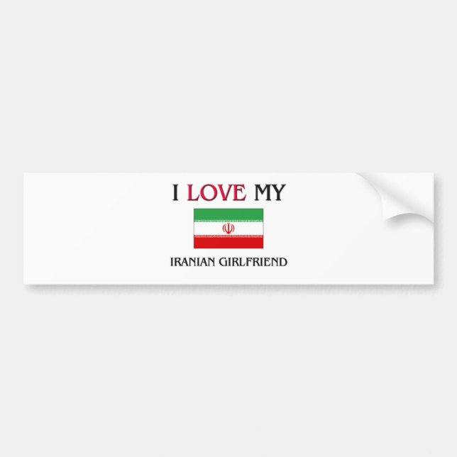 Autocollant De Voiture J'aime mon amie iranienne (Devant)
