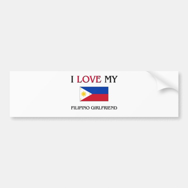 Autocollant De Voiture J'aime mon amie philippine (Devant)