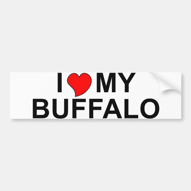 Autocollant De Voiture J'aime mon Buffalo (Devant)