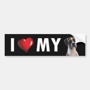 Autocollant De Voiture J'Aime Mon Bumper Sticker - Boxer Dog