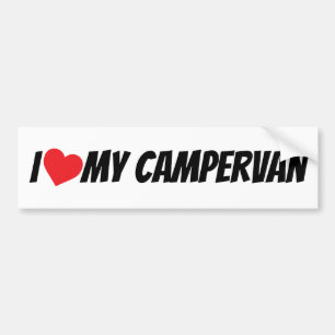 Autocollant De Voiture J'Aime Mon Campervan Big Red Love Heart