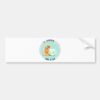 Autocollant De Voiture J'aime mon chat !