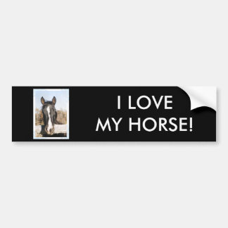 AUTOCOLLANT DE VOITURE J'AIME MON CHEVAL !