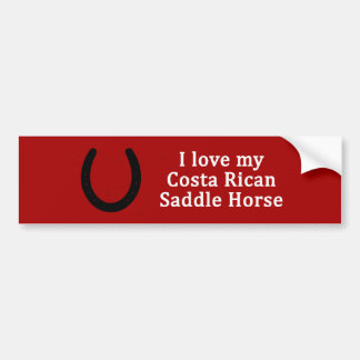 Autocollant De Voiture J'Aime Mon Cheval De Selle Du Costa Rica