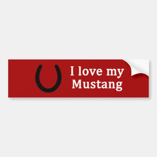 Autocollant De Voiture J'Aime Mon Cheval Mustang
