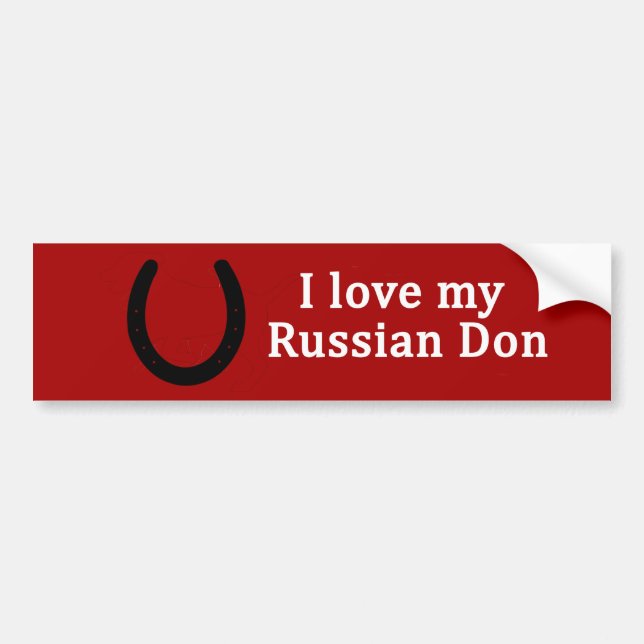 Autocollant De Voiture J'Aime Mon Cheval Russe Don (Devant)