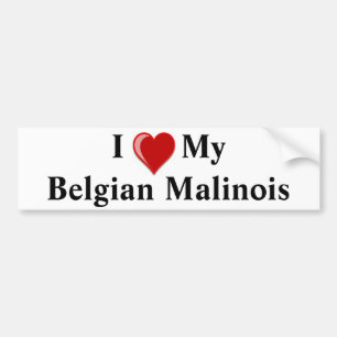 Autocollant De Voiture J'aime mon chien belge de Malinois