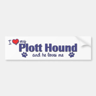 Autocollant De Voiture J'aime mon chien de Plott (le chien masculin)