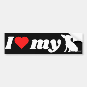 Autocollant De Voiture J'aime Mon Chihuahua