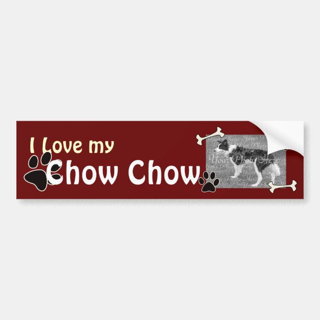 Autocollant De Voiture J'aime mon chow Sticker (Devant)