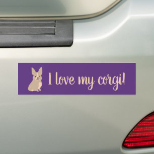 Autocollant De Voiture "J'Aime Mon Corgi !"