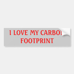 AUTOCOLLANT DE VOITURE J'AIME MON EMPREINTE DE PAS DE CARBONE