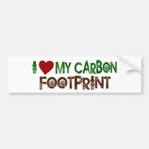 Autocollant De Voiture J'aime mon empreinte de pas de carbone