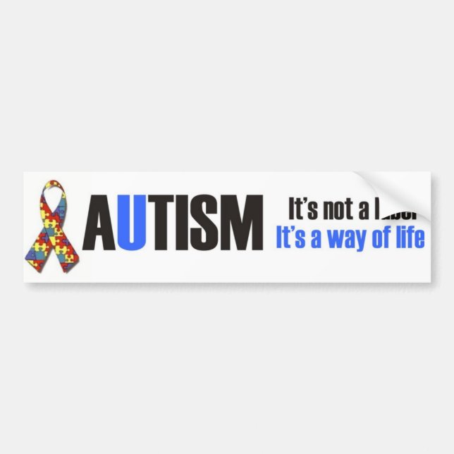 Autocollant De Voiture J'aime mon enfant avec l'autisme - desig unique (Devant)