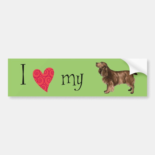 Autocollant De Voiture J'aime mon Field Spaniel (Devant)