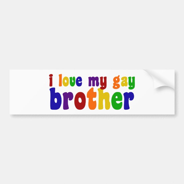 Autocollant De Voiture J'Aime Mon Frère Gay (Devant)