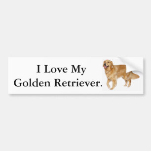 Autocollant De Voiture J'aime mon golden retriever