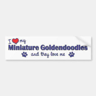 Autocollant De Voiture J'aime mon Goldendoodles miniature (les chiens