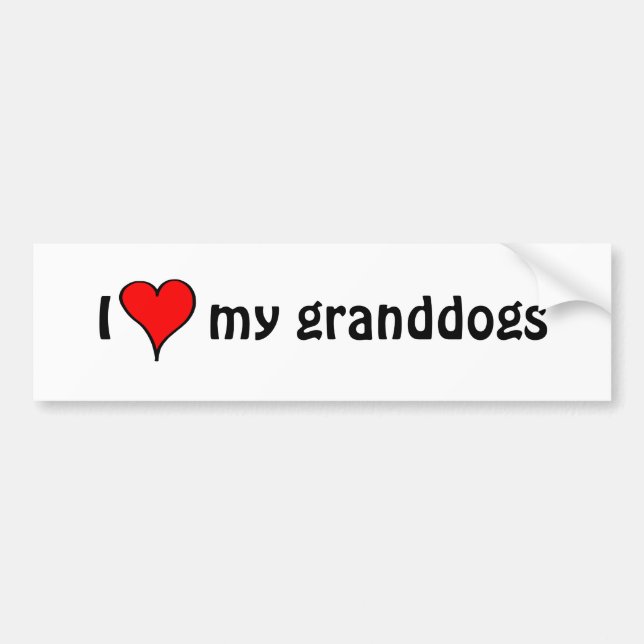 Autocollant De Voiture J'aime mon Granddogs (Devant)