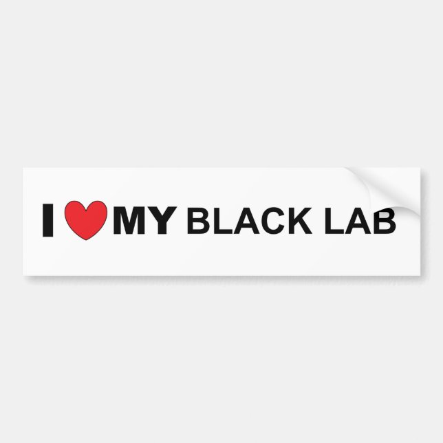 Autocollant De Voiture J'aime mon labo noir (Devant)