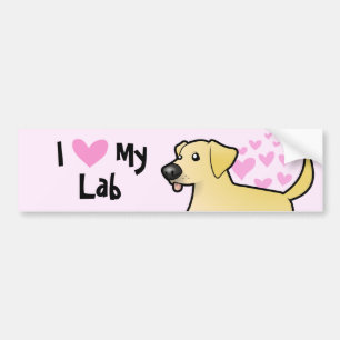 Autocollant De Voiture J'aime mon labrador retriever