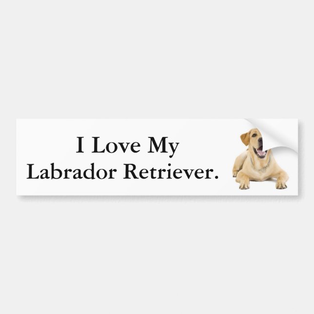 Autocollant De Voiture J'aime mon labrador retriever #2 (Devant)