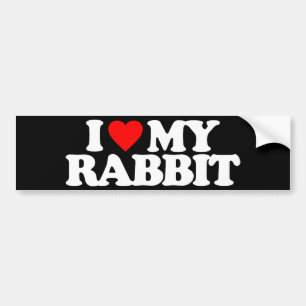 AUTOCOLLANT DE VOITURE J'AIME MON LAPIN