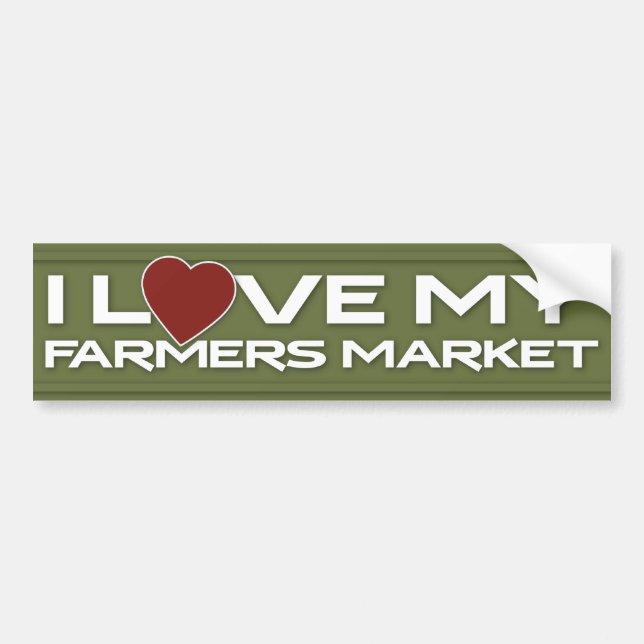 Autocollant De Voiture J'aime mon marché d'agriculteurs (Devant)