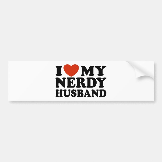 Autocollant De Voiture J'Aime Mon Mari Nerdy (Devant)
