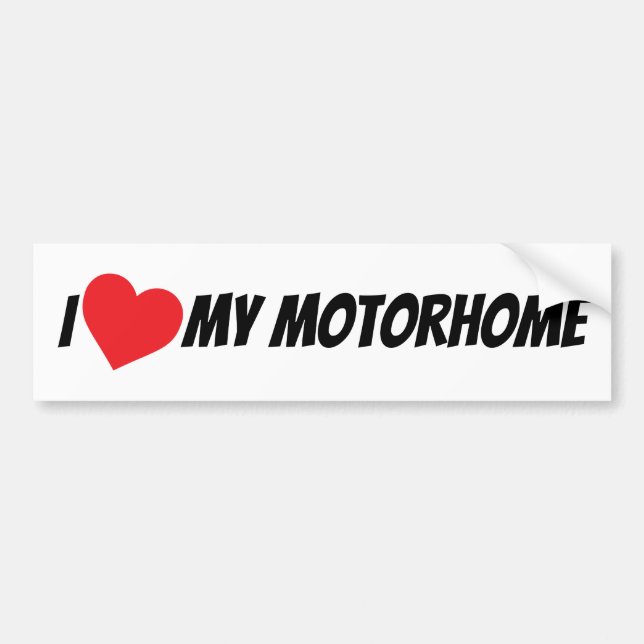 Autocollant De Voiture J'Aime Mon Motorhome Big Red Love Heart (Devant)