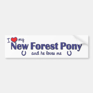 Autocollant De Voiture J'aime mon nouveau poney de forêt (le poney