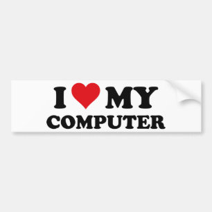 Autocollant De Voiture J'Aime Mon Ordinateur