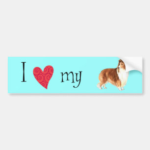 Autocollant De Voiture J'aime mon Sheltie