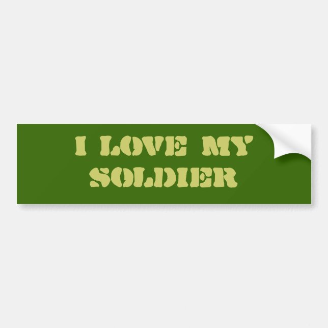 Autocollant De Voiture J'aime mon soldat (Devant)