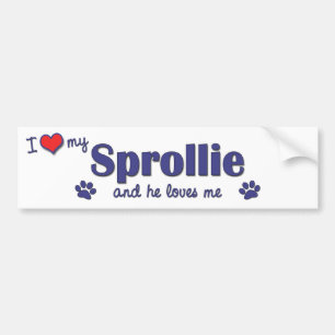 Autocollant De Voiture J'aime mon Sprollie (le chien masculin)