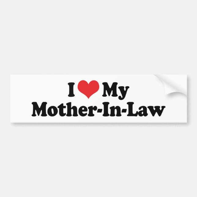 Autocollant De Voiture J'Aime Mon Sticker Bumper De Belle-Mère (Devant)