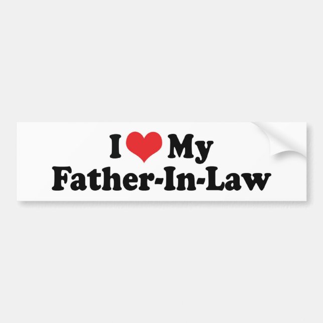 Autocollant De Voiture J'Aime Mon Sticker Bumper De Belle-Père (Devant)