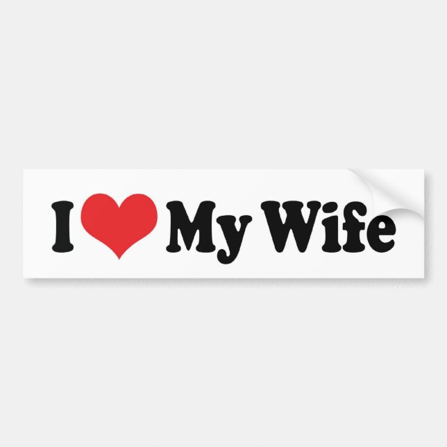 Autocollant De Voiture J'Aime Mon Sticker Bumper Femme (Devant)