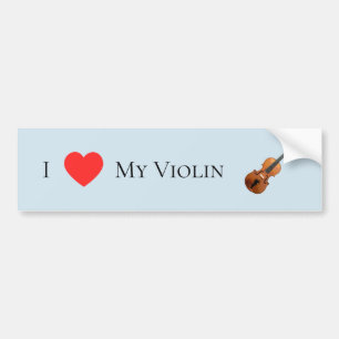 Autocollant De Voiture J'Aime Mon Violon