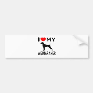 Autocollant De Voiture J'aime mon Weimaraner