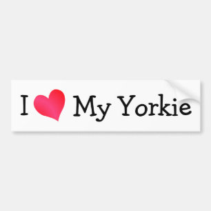 Autocollant De Voiture J'Aime Mon Yorkie