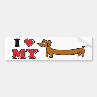 Autocollant De Voiture J'aime My Weiner - Doxie